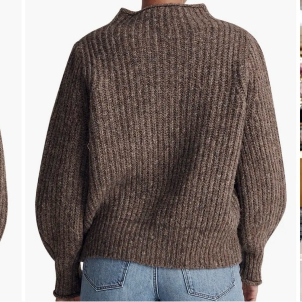Madewell Loretto Funnel Neck Sweater in Heather Otter - Picture 3 of 16